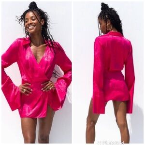 Rat & Boa Paloma Pink Fuschia Mini Long Sleeve Dress XXS